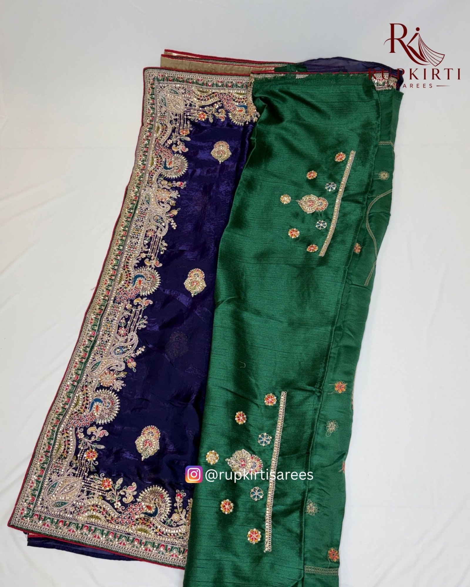 Heavy Work Purple Saree — photo 3