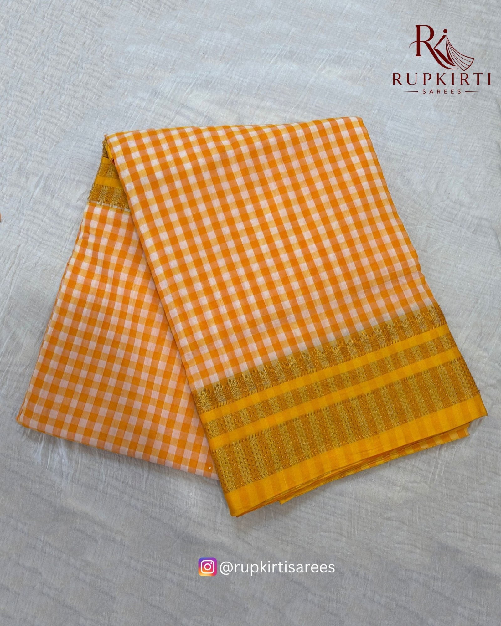 Ilkal Small Check Cotton Silk Saree — photo 14